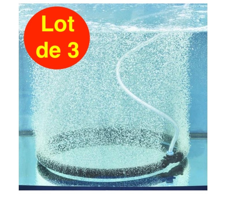 Lot de 3 Diffuseurs D'Air Poreux 70 cm Pour Bassins De Jardin + Tuyau. Aération optimale du bassin