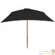 Grand Parasol Rectangle 300 X 200 X 250 cm Noir. Poteau en bois. Raffinement et Ombre Terrasse et Jardin