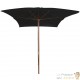 Grand Parasol Rectangle 300 X 200 X 250 cm Noir. Poteau en bois. Raffinement et Ombre Terrasse et Jardin