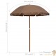 Parasol Rond 190 cm Taupe. Poteau en acier. Raffinement et Ombre Terrasse et Jardin