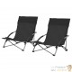 4 Chaises Pliables Basses Noires de camping ou de plage moderne et de qualité