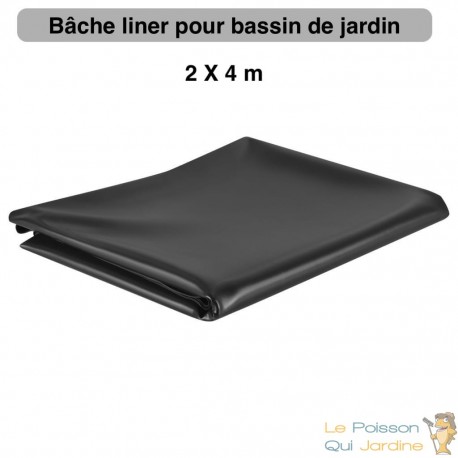 Bâche - Liner Bassin 2 X 4 m , 0,5mm d'épaisseur. Qualité et Performante. Mise en place Facile