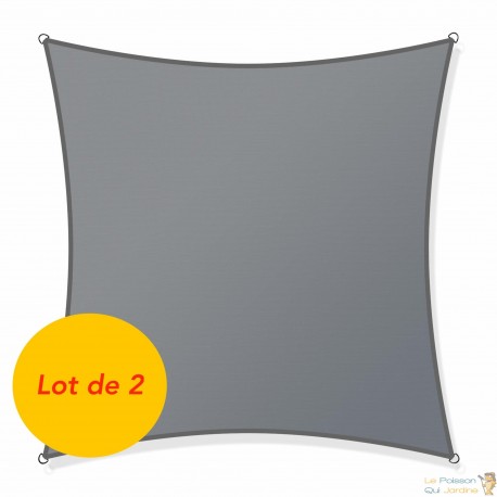 2 Voiles d’Ombrage : 200 X 200 cm Protection Contre le Vent, le Soleil et les Rayons UV 30+ pour Votre Jardin et Balcon