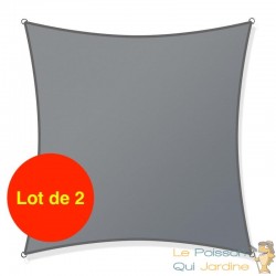 2 Voiles d’Ombrage : 5 X 5 m Protection Contre le Vent, le Soleil et les Rayons UV 30+ pour Votre Jardin et Balcon