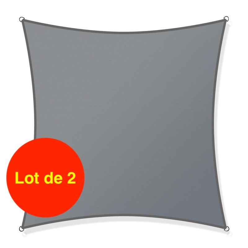 2 Voiles d’Ombrage : 5 X 5 m Protection Contre le Vent, le Soleil et les Rayons UV 30+ pour Votre Jardin et Balcon