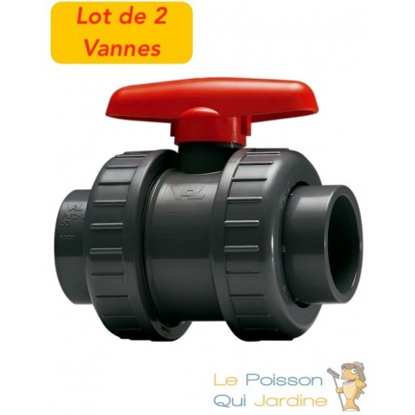 2 Vannes à Billes 90 mm pour bassins de jardin et irrigation