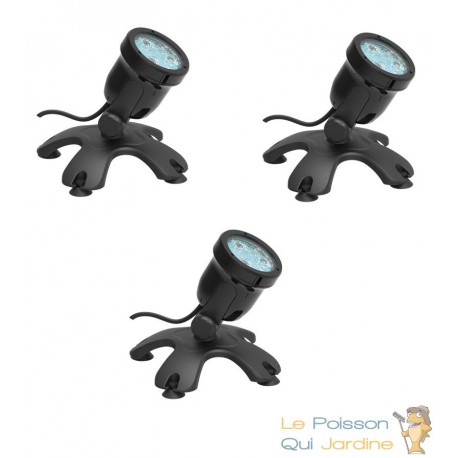 3 Spots Led Bassin 6W Immergeables. Éclairage Bassin De Jardins Et Étangs