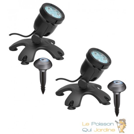 2 Spots Led Bassin 6W + CAPTEUR. Éclairage Bassin De Jardins Et Étangs