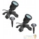 2 Spots Led Bassin 3W Immergeable Plus capteur de luminosité Pour Bassin De Jardins Et Étangs Extérieurs