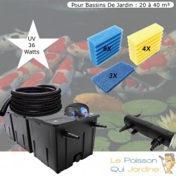 Kit De Filtration Complet, Avec UV 36W, Pour Bassin De Jardin : 20 à 40 m³