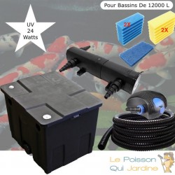 Kit Filtration Complet, UV 24W, Pour Bassins De 12000 L + Jeu de mousses