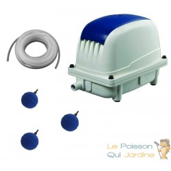 Set Aérateur Bassin Pompe à air 2700 l/h 3 boules diffuseur SILENCIEUX. Pour 4000 litres environ