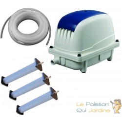 Set Aérateur Bassin Pompe à air 3600 l/h 3 diffuseurs 30 cm SILENCIEUX. Pour 4000 litres environ