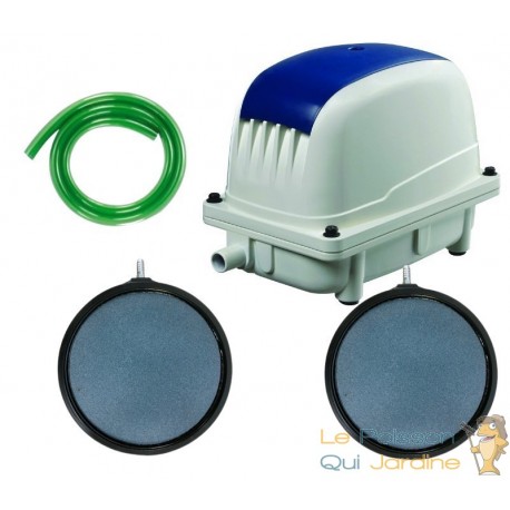 Set Aérateur Bassin Pompe à air 3600 l/h 2 diffuseurs 20 cm SILENCIEUX. Pour 4000 litres environ