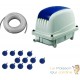 Set Aérateur Bassin Pompe à air 12000 l/h 12 diffuseurs boules 5 cm de diamètre SILENCIEUX. Pour 4000 litres environ