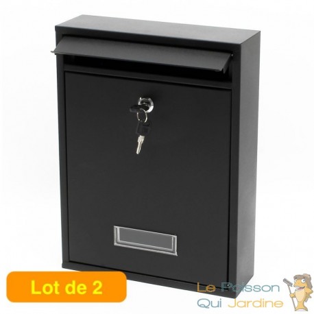 Lot de 2 Boîtes Aux Lettres Classique Noire