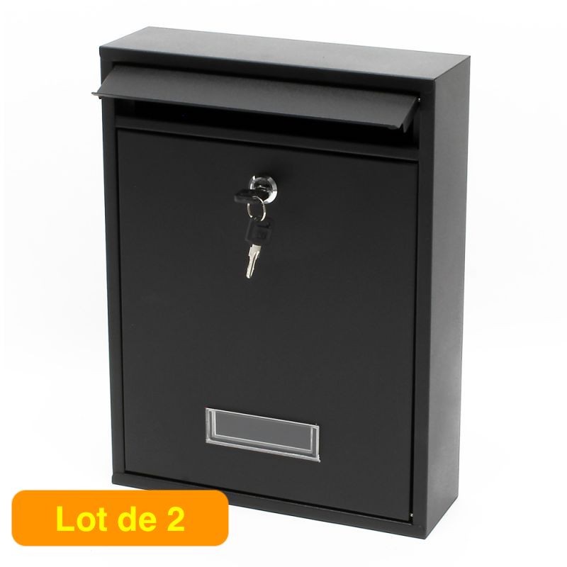 Lot de 2 Boîtes Aux Lettres Classique Noire