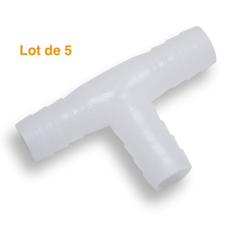 5 Tés 9/12mm pour tuyau à air ou à eau Bassin et aquarium ou autre