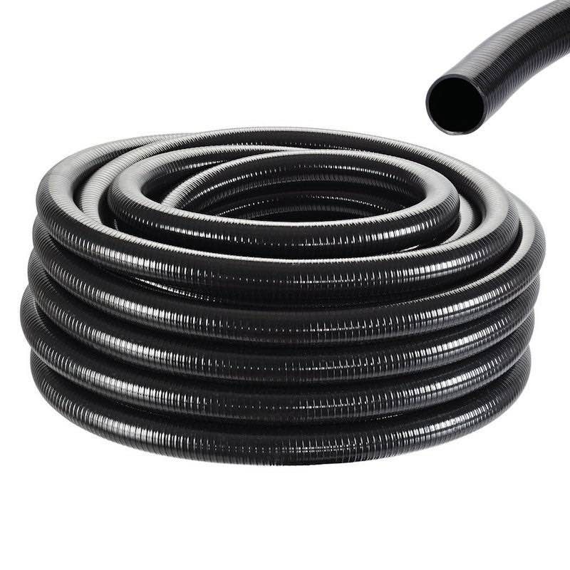 10 mètres tuyau 40 mm PVC résistant Noir 610 gr/m pour bassin