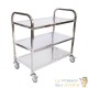 Lot de 2 Chariots inox 150kg 2 étagères desserte à roulettes pour restaurant ou cuisine collective