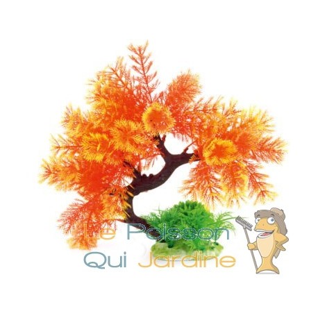 Arbre plante plastique ouy artificielle pour aquariums d'eau douce ou de mer orange : 25 cm SUPERBE